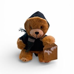 Charming Brown Teddy Bear with Black Robe Slytherin